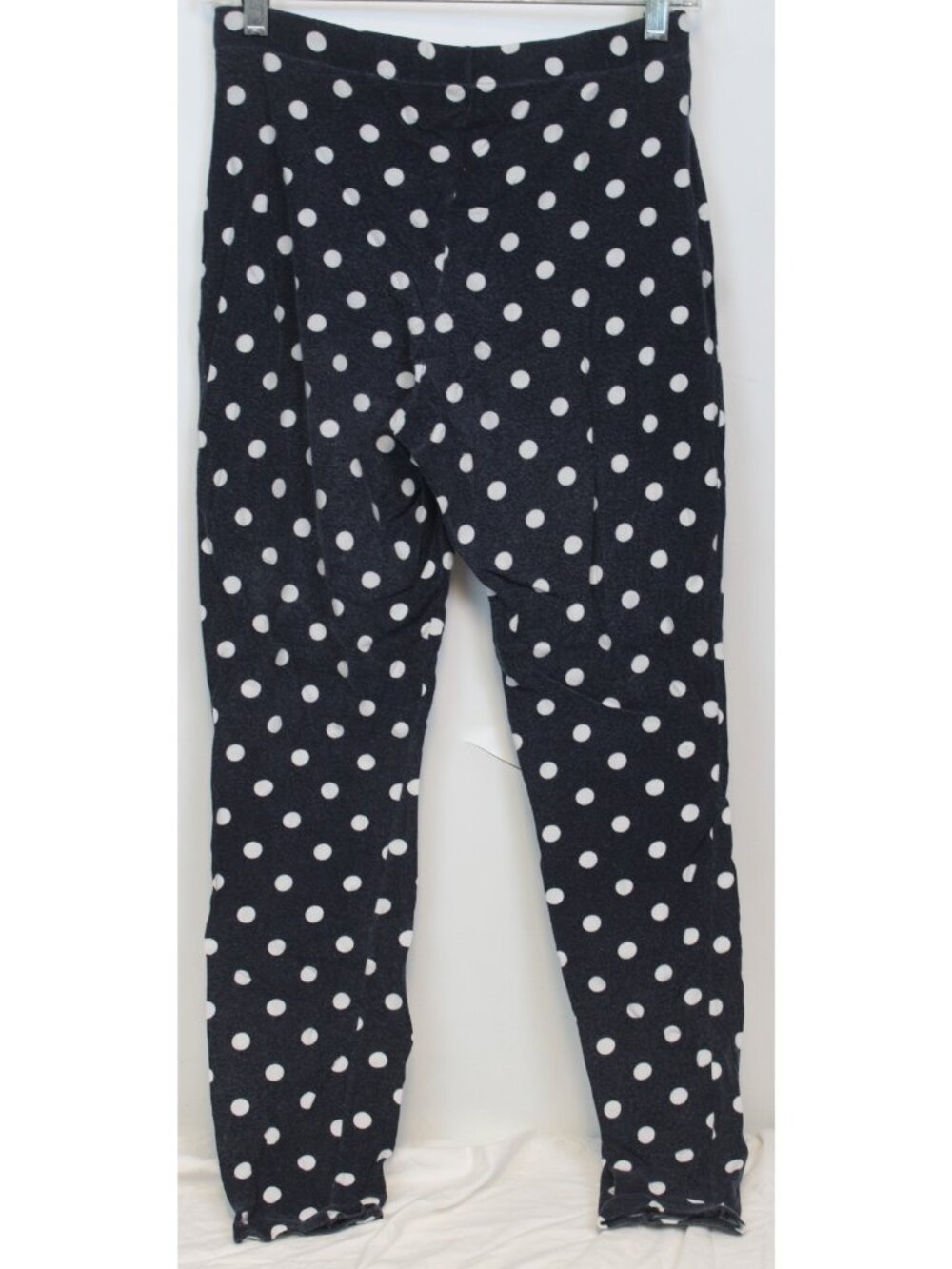 VTG 90s United Colors of Benetton Leggings Medium Navy Polka Dots Retro Woman